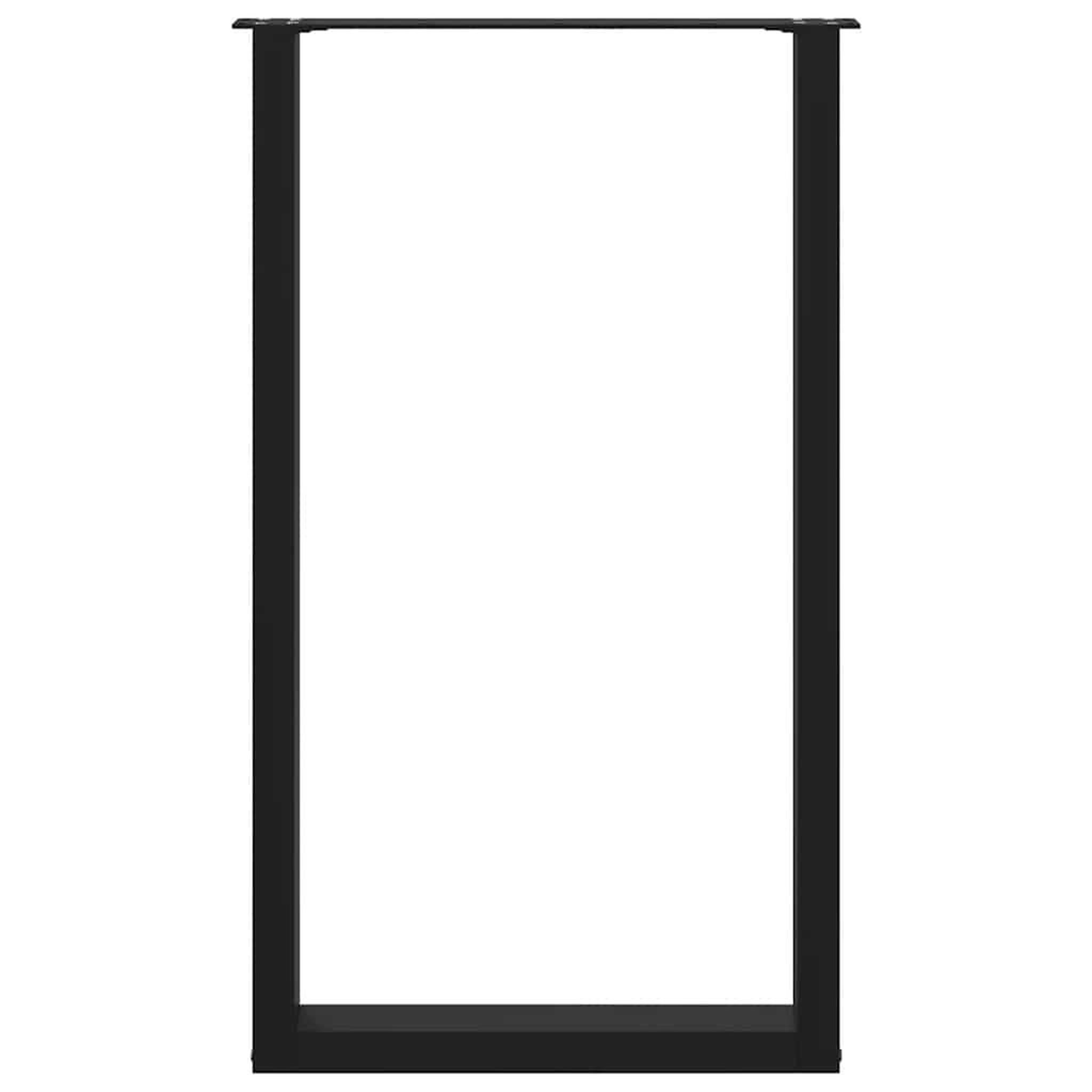 Voir la diapositive 5 : VIDAXL Pieds de table basse forme de U 2 pcs noir 60x(100-101)cm acier