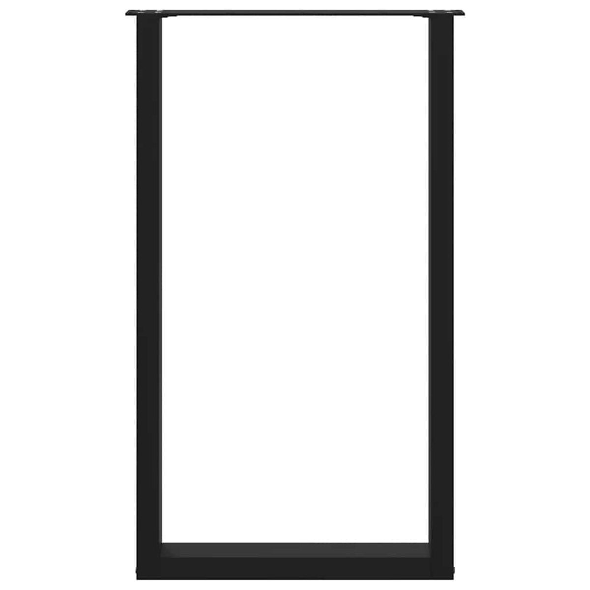 VIDAXL Pieds de table basse forme de U 2 pcs noir 60x(100-101)cm acier