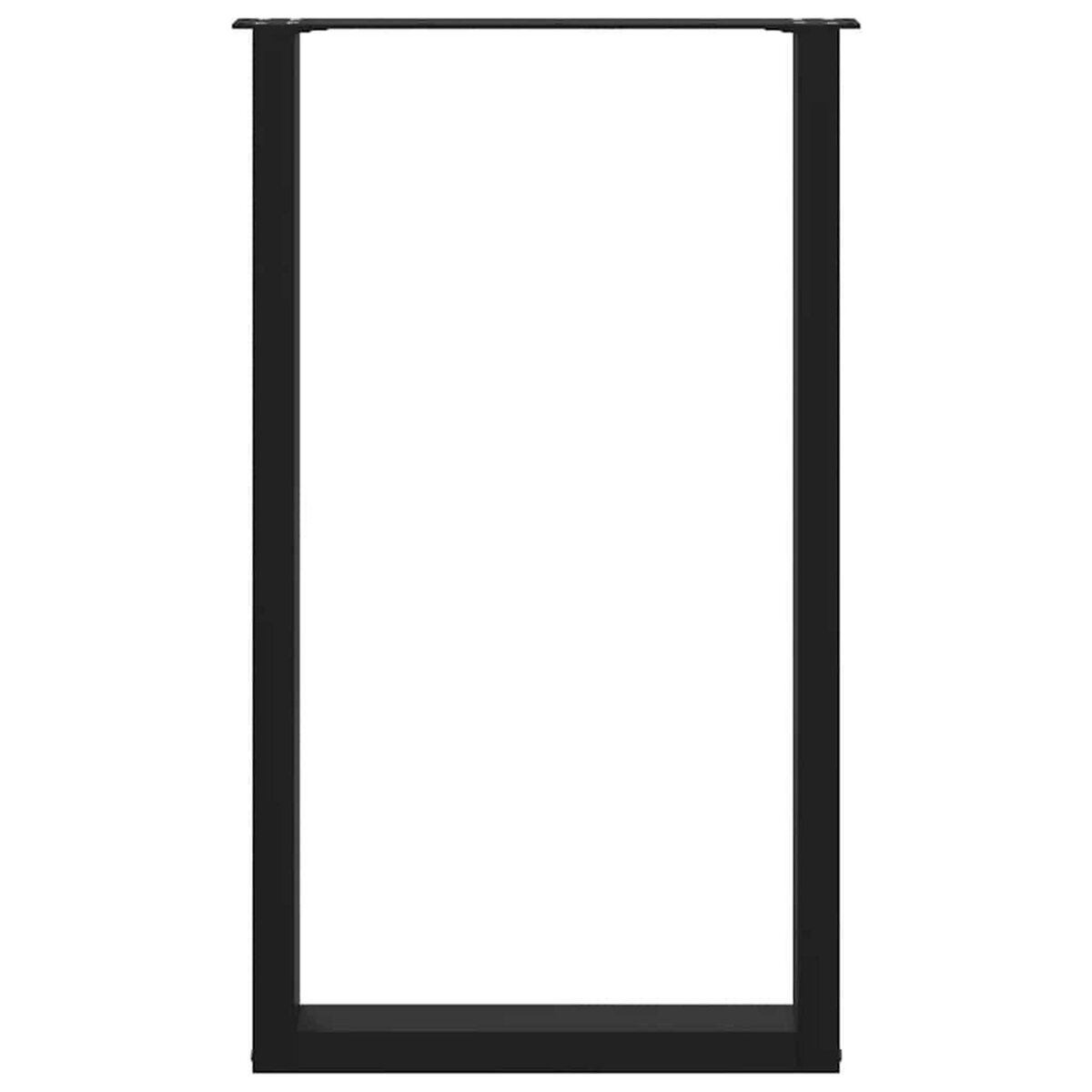 VIDAXL Pieds de table basse forme de U 2 pcs noir 60x(100-101)cm acier