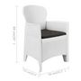Voir la diapositive 6 : VIDAXL Ensemble de bistro 3 pcs Plastique Blanc Aspect de rotin