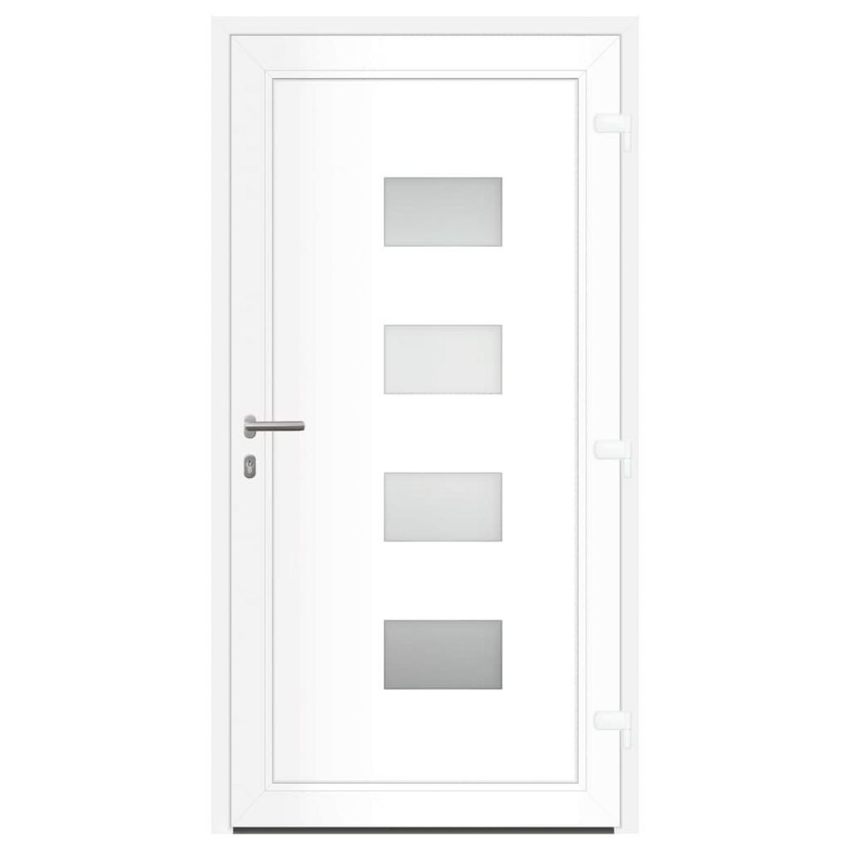VIDAXL Porte d'entree Blanc 100x200 cm Aluminium et PVC