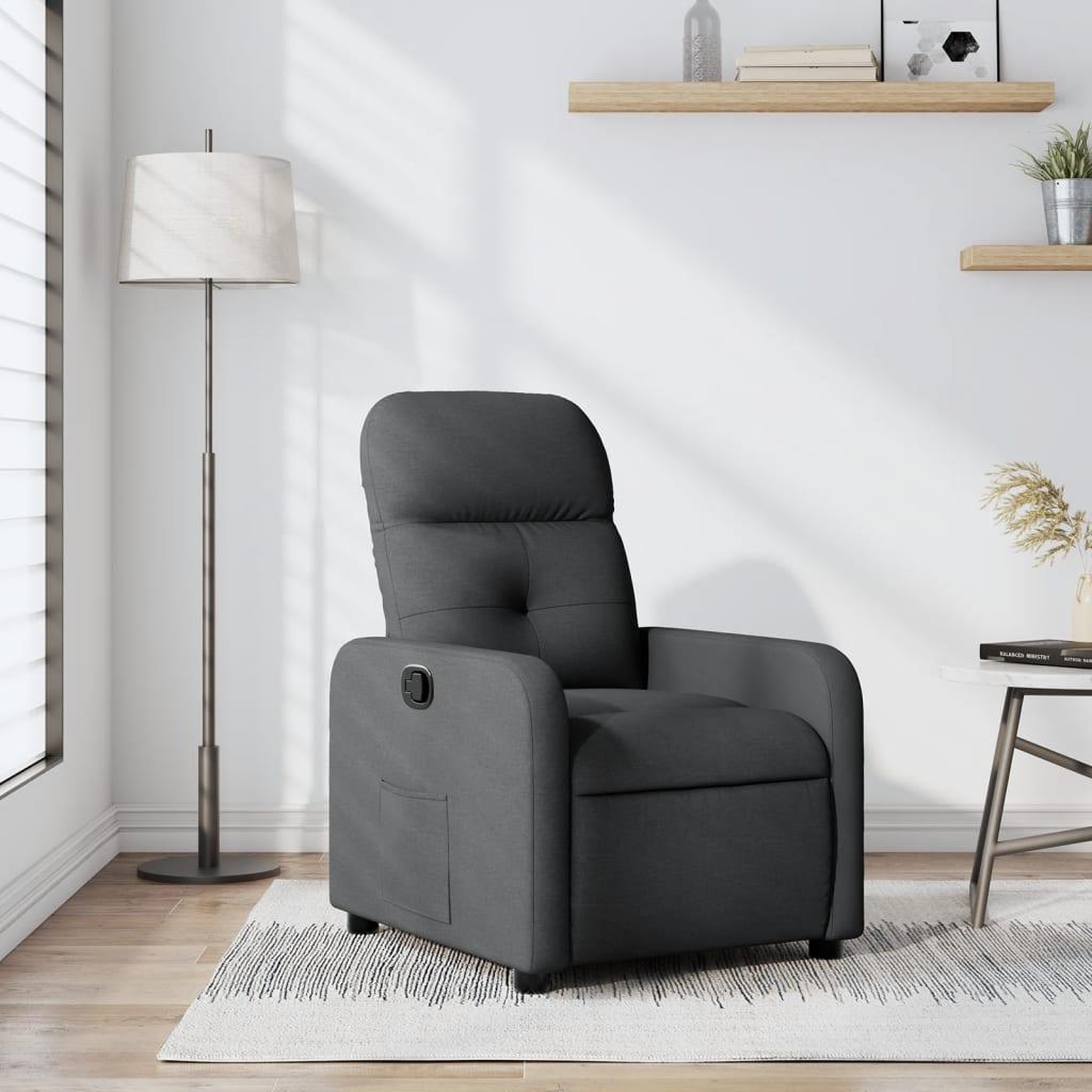 VIDAXL Fauteuil inclinable Gris fonce Tissu