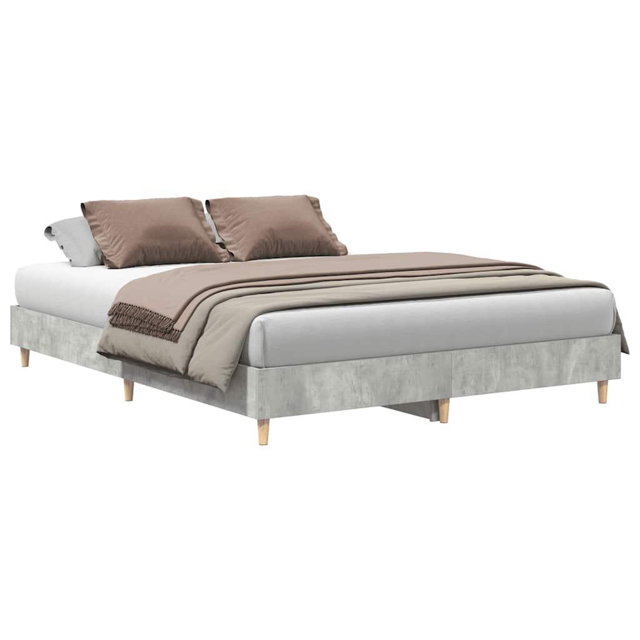 Voir la diapositive 2 : VIDAXL Cadre de lit sans matelas gris beton 150x200 cm bois ingenierie