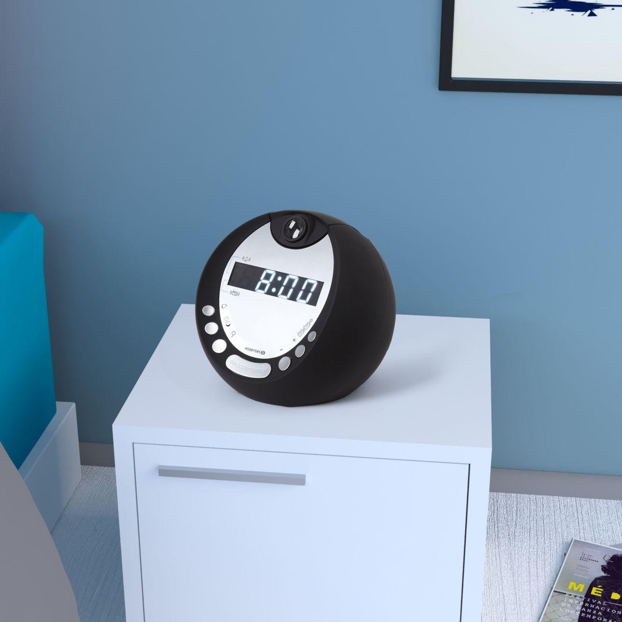 Voir la diapositive 2 : ESSENTIEL B Radio réveil RRVP-100 Noir