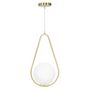 Voir la diapositive 2 : Paris Prix Lampe Suspension Sphère  Glamy Drop  46cm Blanc & Or