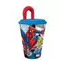 Spiderman Gobelet avec paille Spiderman enfant verre en plastique reutilisable