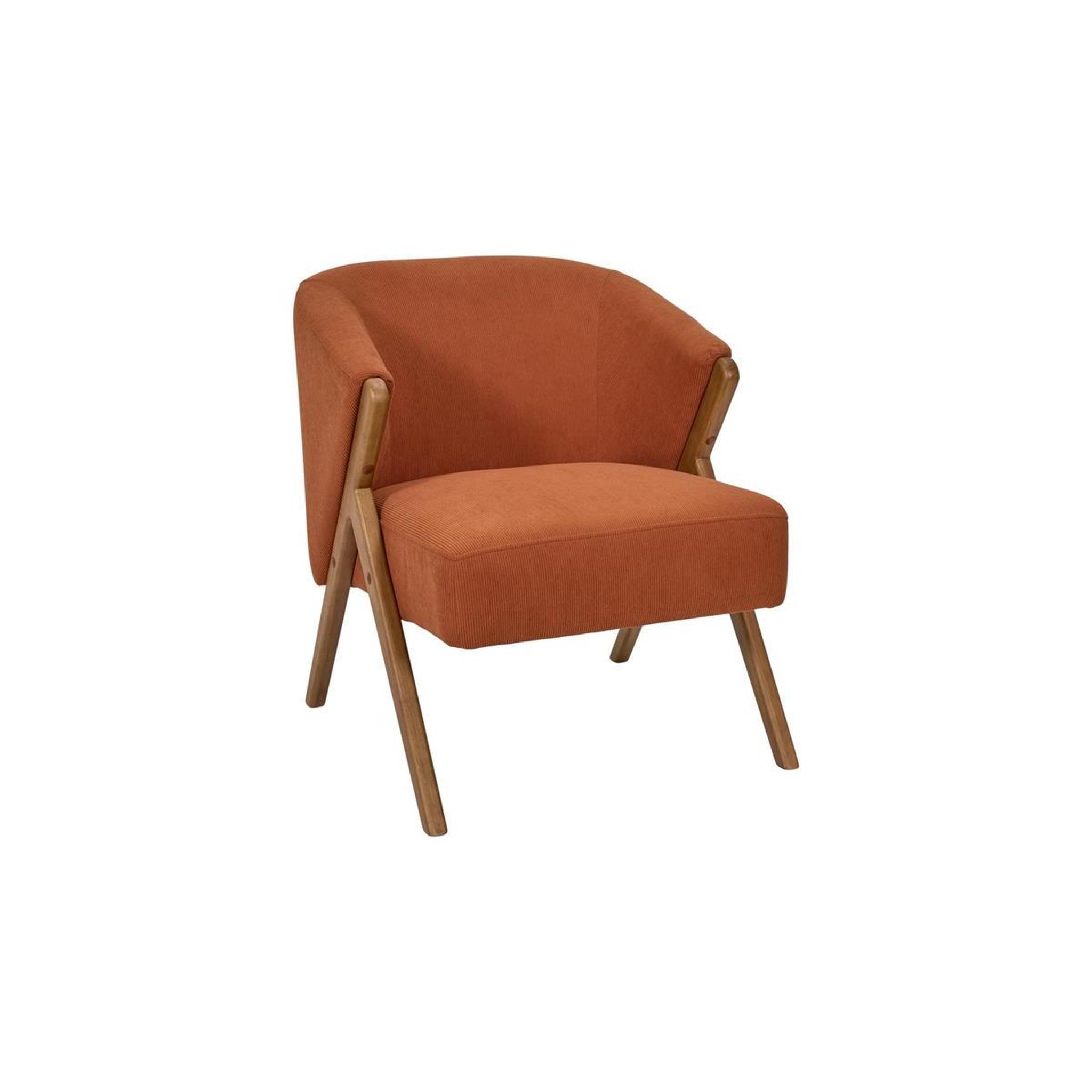 The Home Deco Factory Fauteuil design côtelé  jules  72cm terracotta