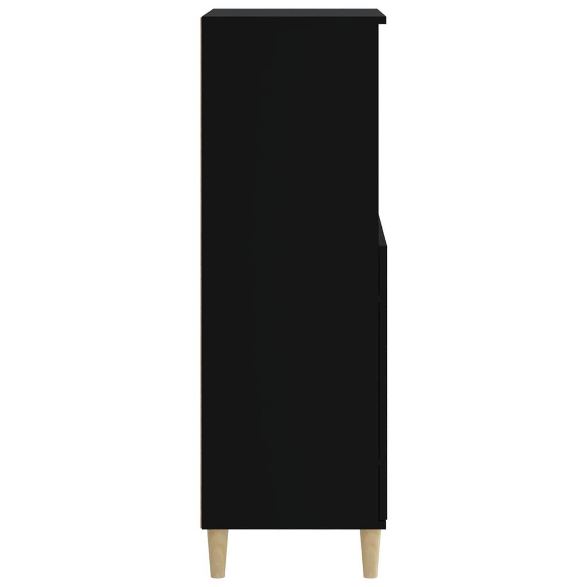 Voir la diapositive 4 : VIDAXL Buffet haut Noir 60x36x110 cm Bois d'ingenierie