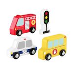 Fischer Pack 5 véhicules en bois FISHER-PRICE couleurs vives