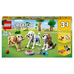 LEGO Creator 31137 - Adorables chiens,  Figurines de Teckel, Carlin, Caniche, Jouet de Construction