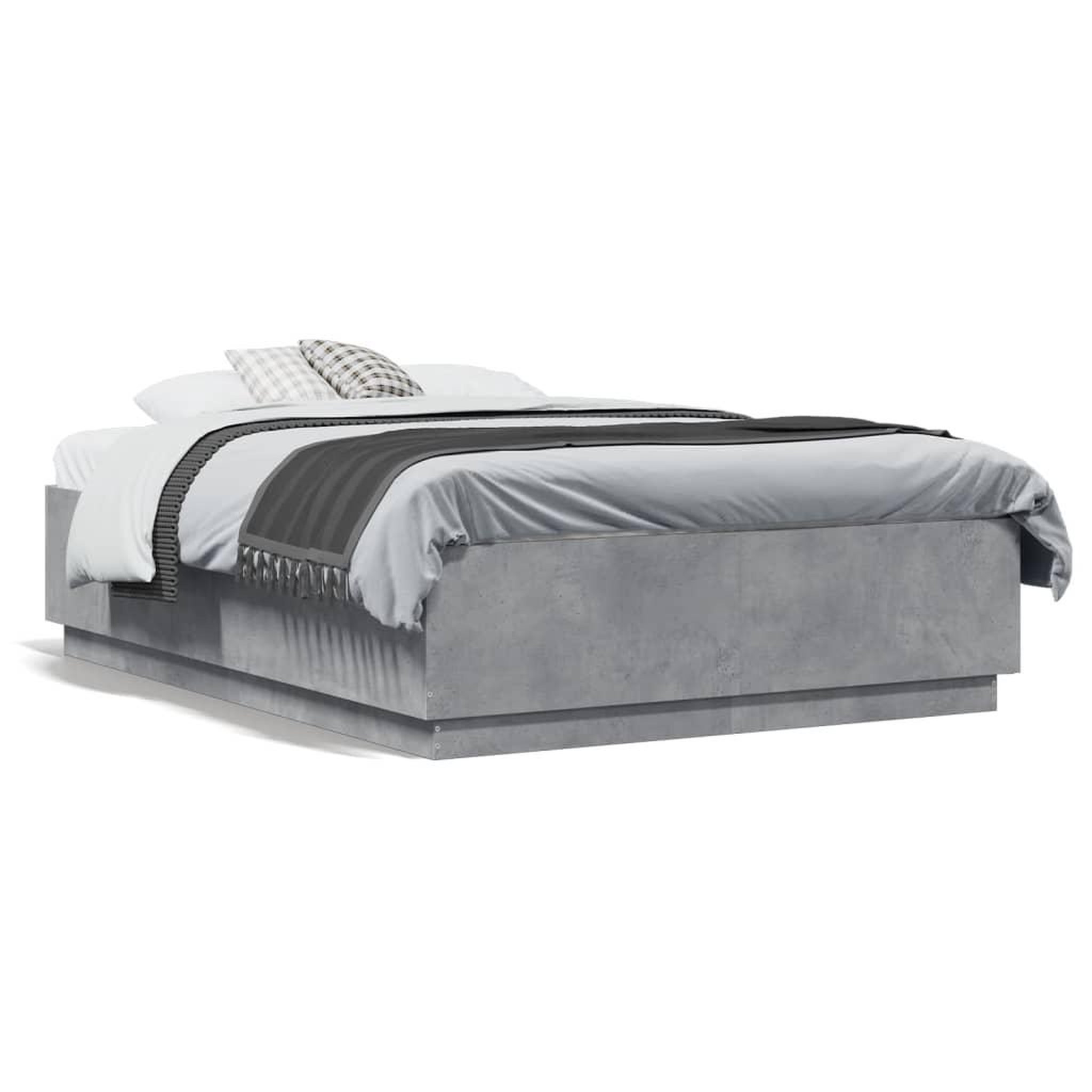 Voir la diapositive 2 : VIDAXL Cadre de lit sans matelas gris beton 120x190 cm