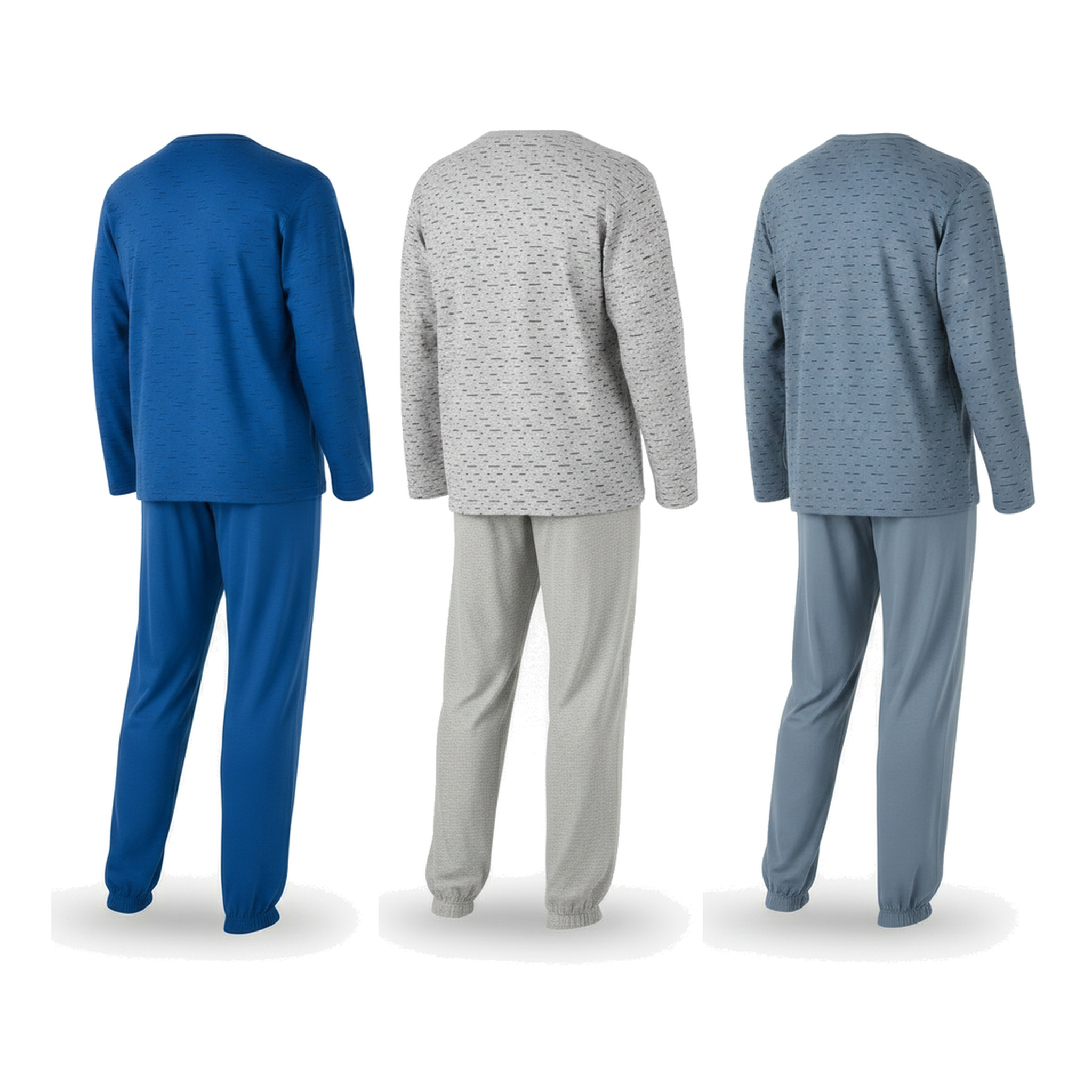 Voir la diapositive 3 : OZABI OZABI Ensemble Pyjama Homme Long Pack de 3, Haut Imprimé Col Boutonné