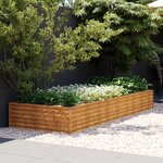 VIDAXL Lit sureleve de jardin 291x100x36 cm acier corten