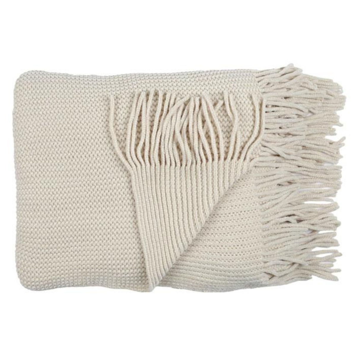 Paris Prix Plaid Chenille  Franges  120x150cm Beige