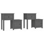 Voir la diapositive 2 : VIDAXL Tables de chevet 2 pcs Gris 79,5x38x65,5 cm Bois de pin massif