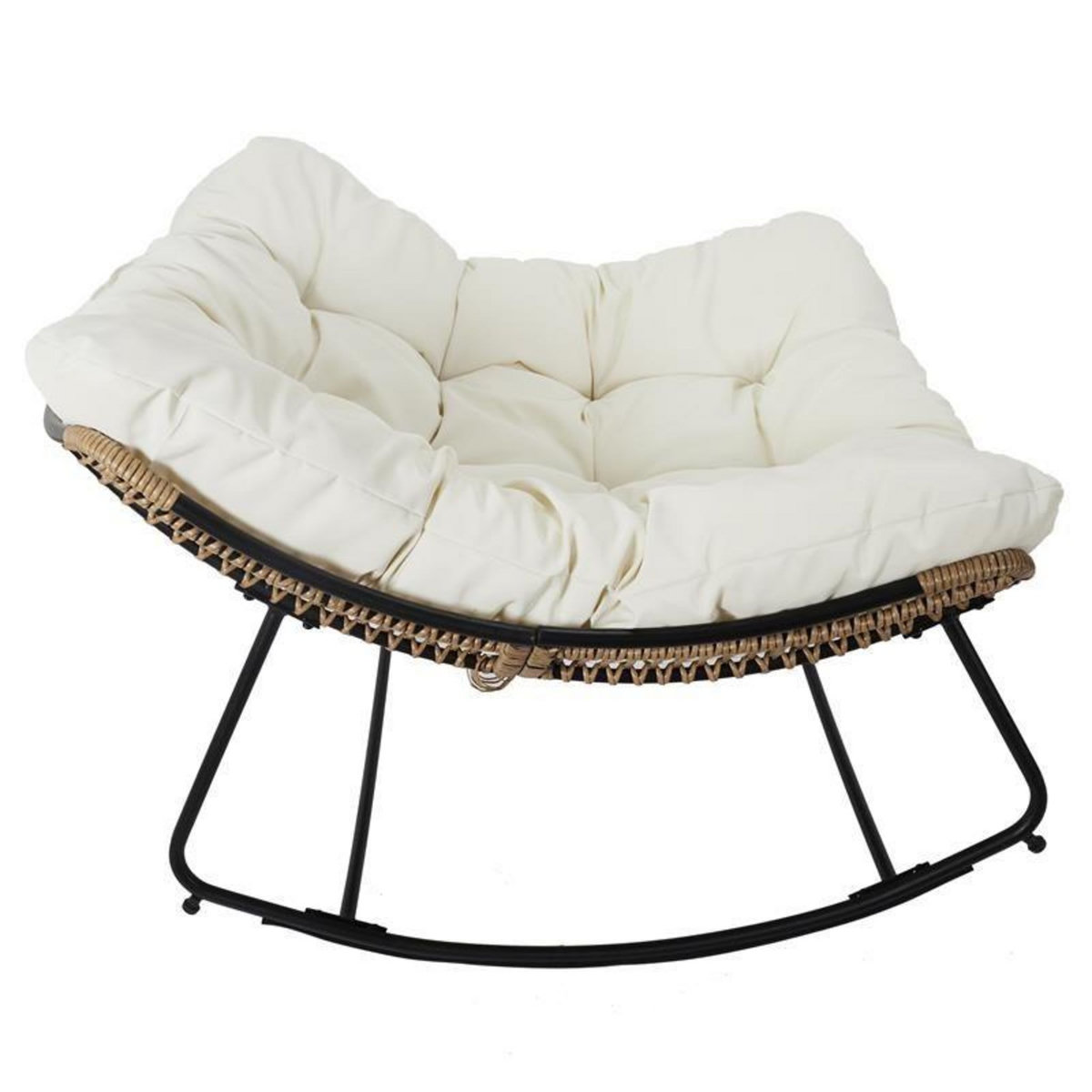 Paris Prix Fauteuil à Bascule & Coussin  Tulum  114cm Beige