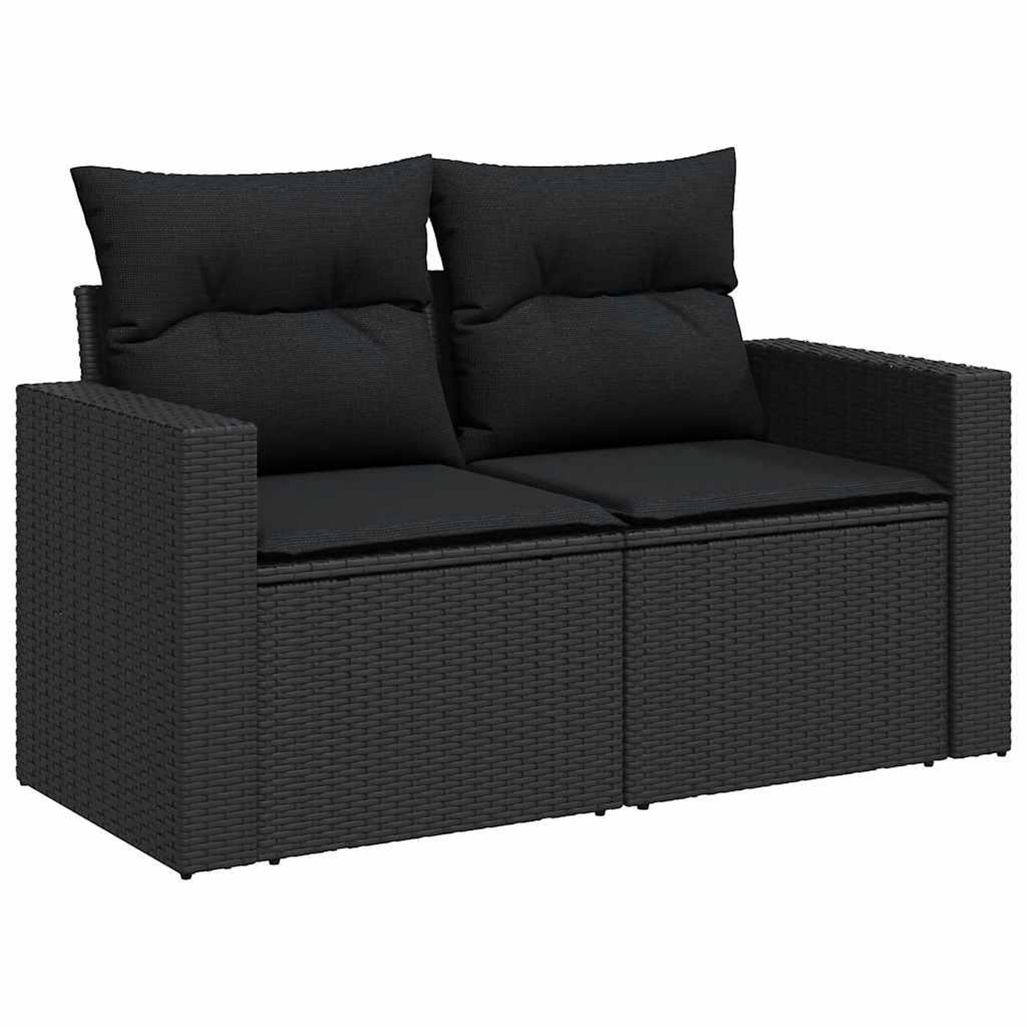 Voir la diapositive 3 : VIDAXL Salon de jardin 10 pcs avec coussins noir resine tressee