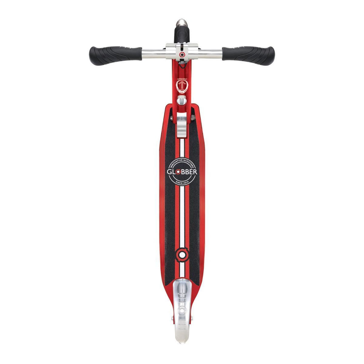 Globber Trottinette Flow Element Lights Chrome Finish rouge