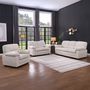 Voir la diapositive 1 : CONCEPT USINE Ensemble canapé 3 places + 2 places + fauteuil en velours côtelé beige LINCOLN