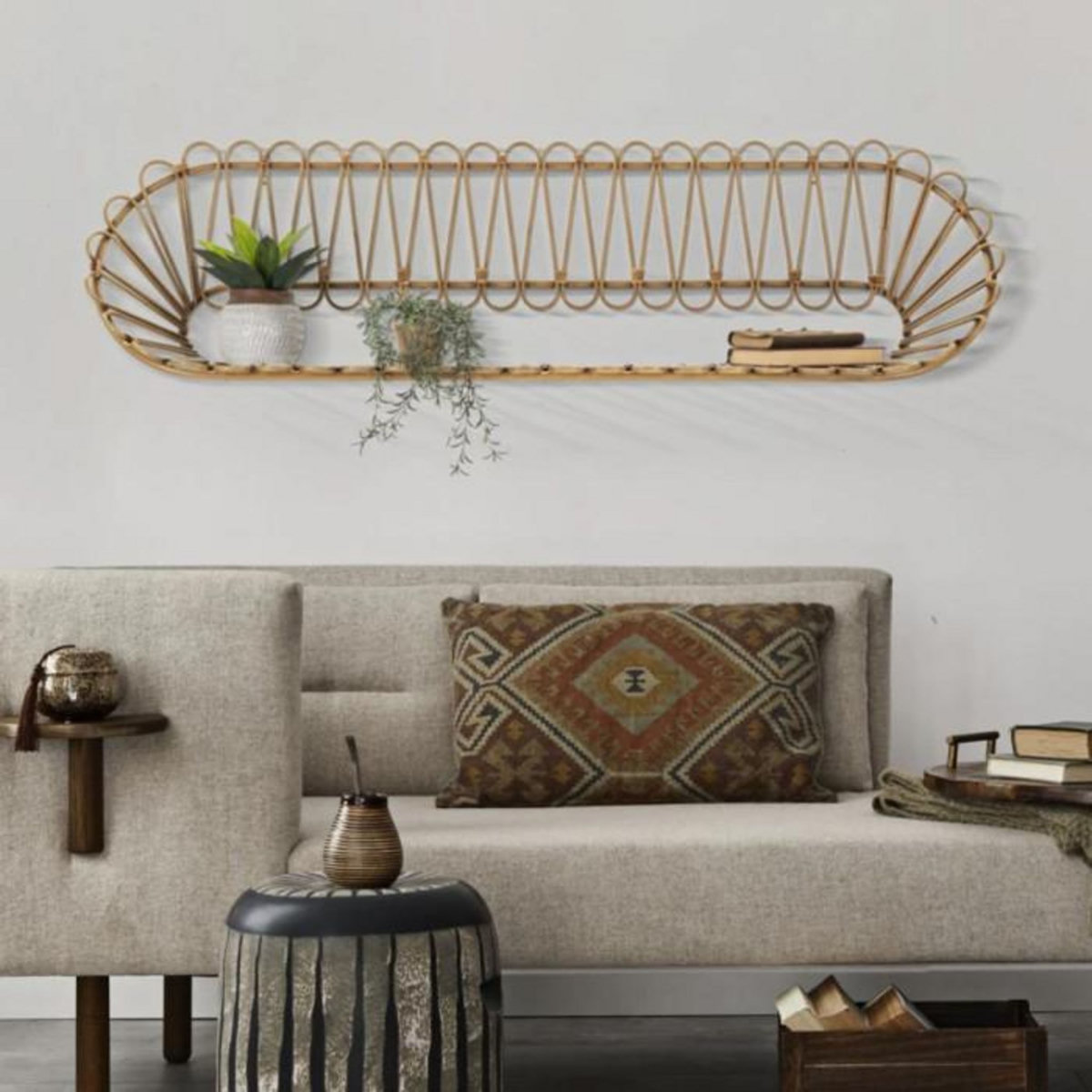 Paris Prix Étagère Murale Déco  Panama  162cm Naturel