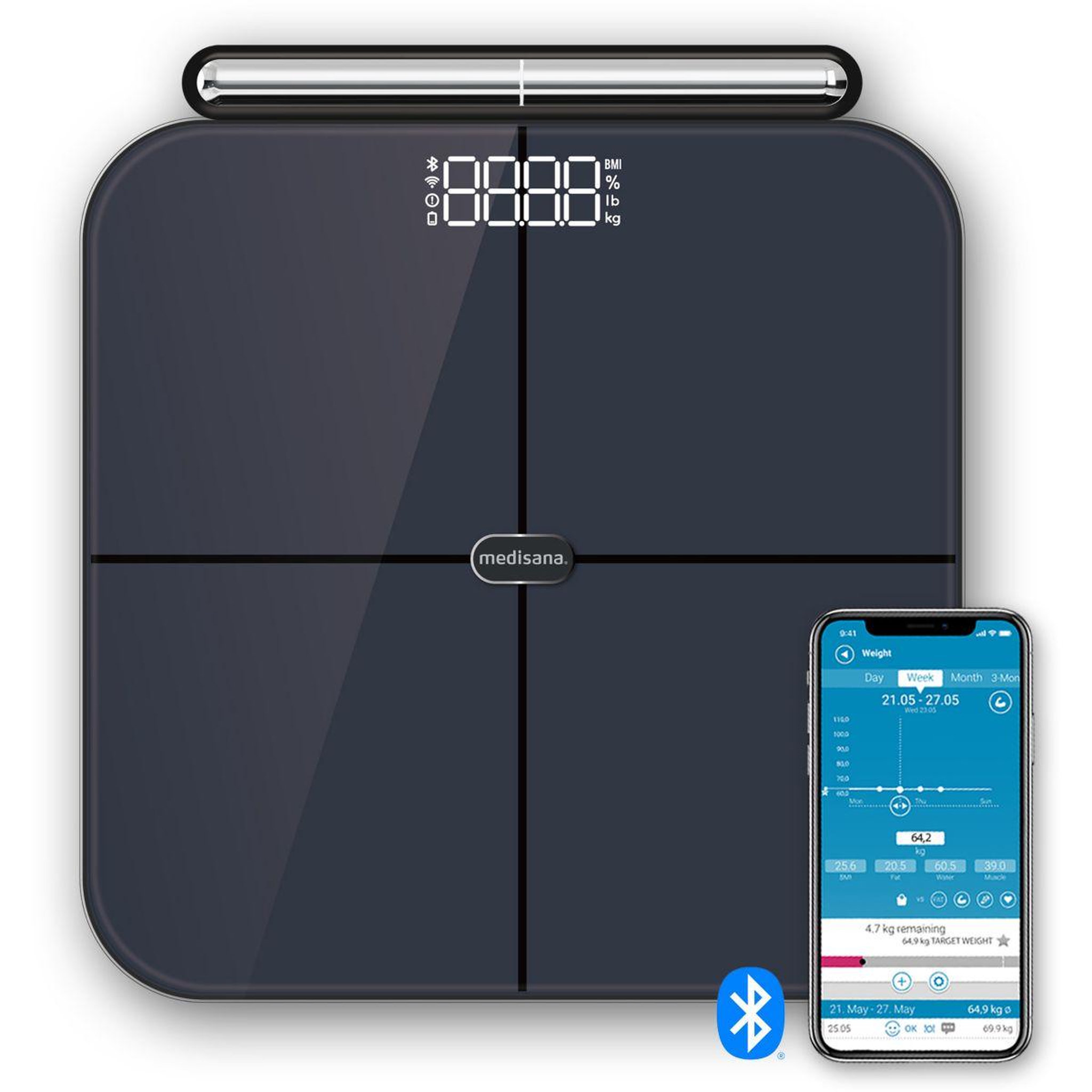 Medisana Pèse personne connecté bs 850 analyse corporelle - 8 électrodes