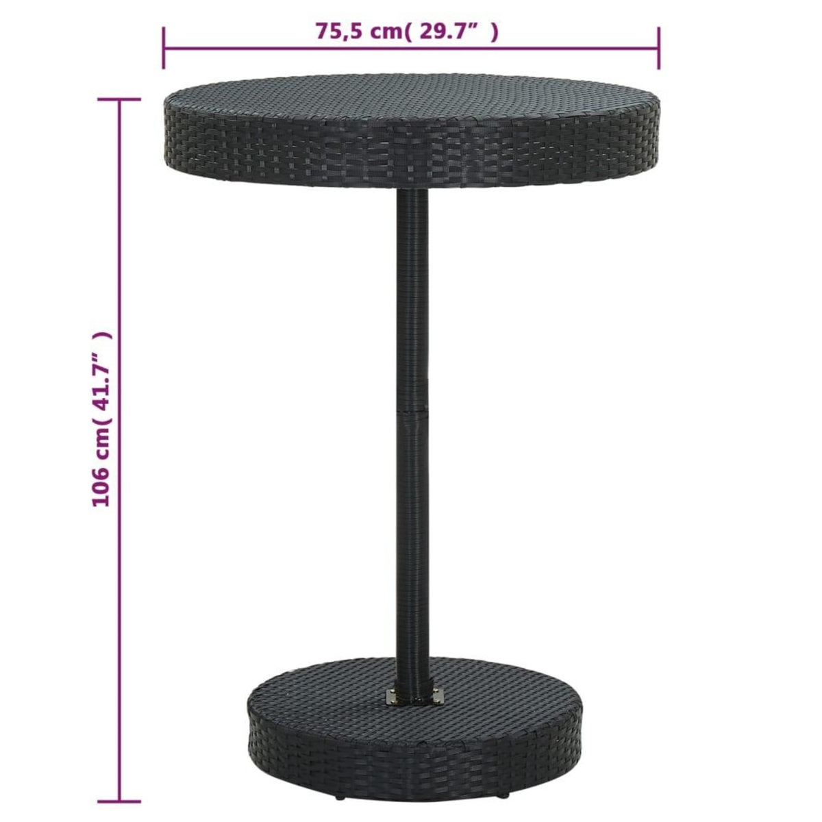 VIDAXL Ensemble de bar de jardin 5 pcs Resine tressee Noir