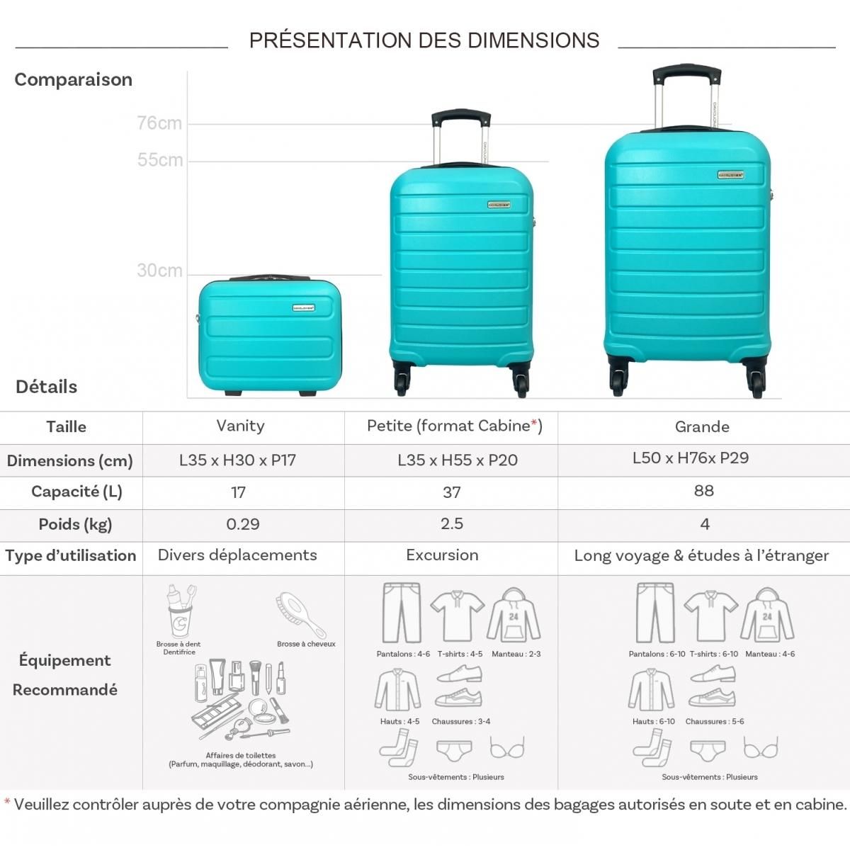 David Jones Lot 2 valises cabine et soute et vanity rigides