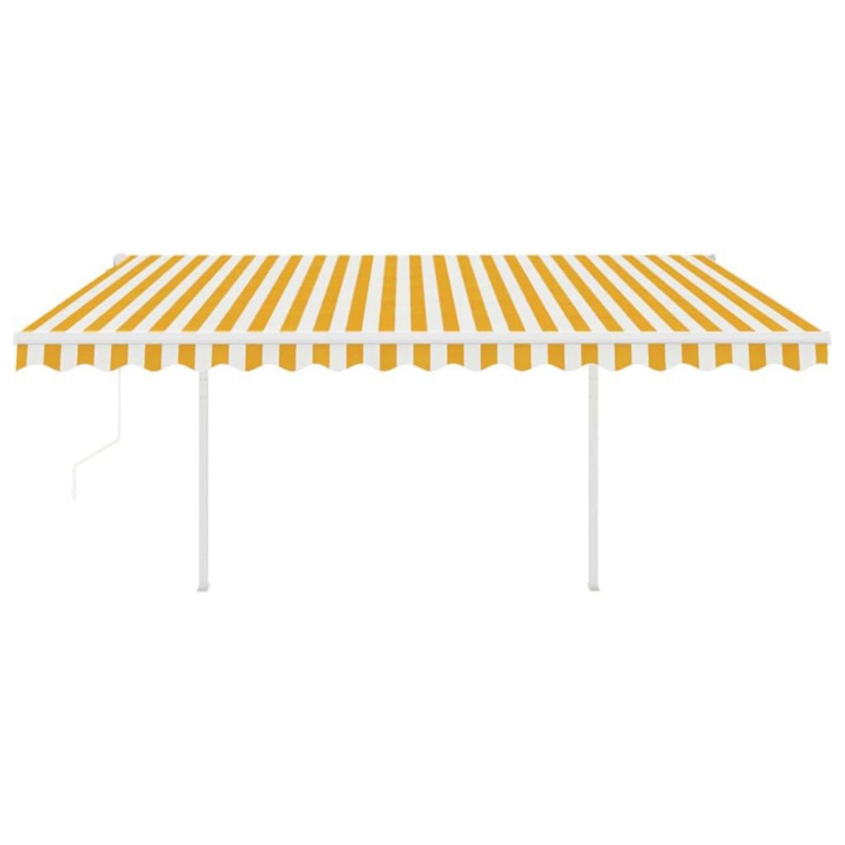 VIDAXL Auvent retractable automatique et poteaux 4,5x3m Jaune et blanc