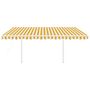 Voir la diapositive 3 : VIDAXL Auvent retractable automatique et poteaux 4,5x3m Jaune et blanc