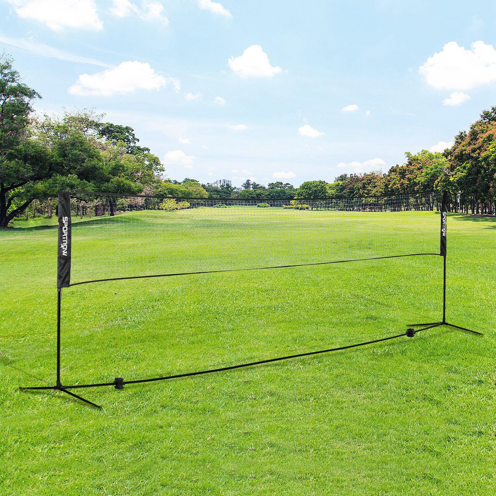 Voir la diapositive 2 : HOMCOM Ensemble set complet de badminton, pickleball et volleyball 3 en 1 réglable noir