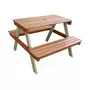 SWEEEK Table de pique-nique en bois d'acacia pour enfant, 2 places, couleur teck clair