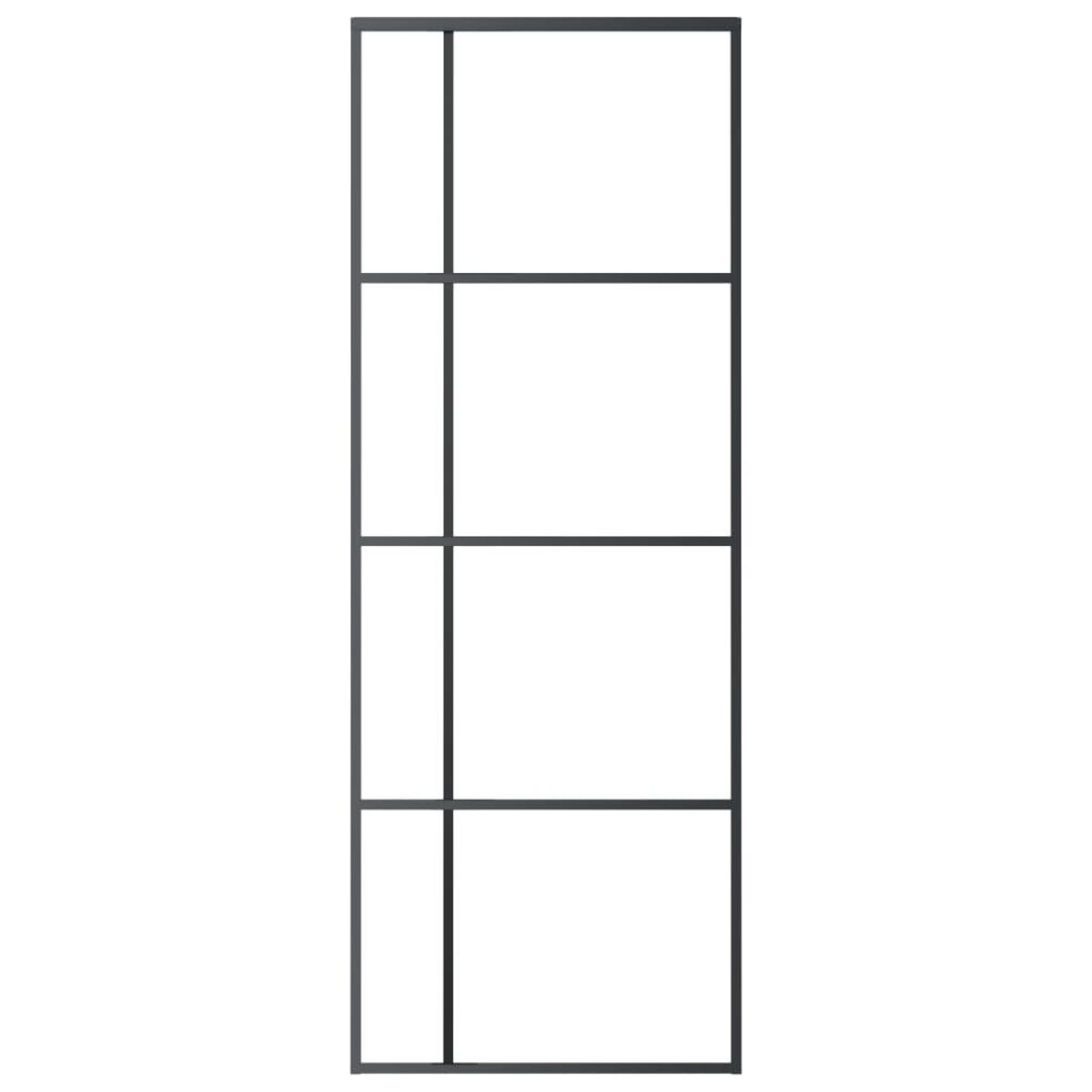 VIDAXL Porte coulissante Verre ESG depoli et aluminium 76x205 cm Noir
