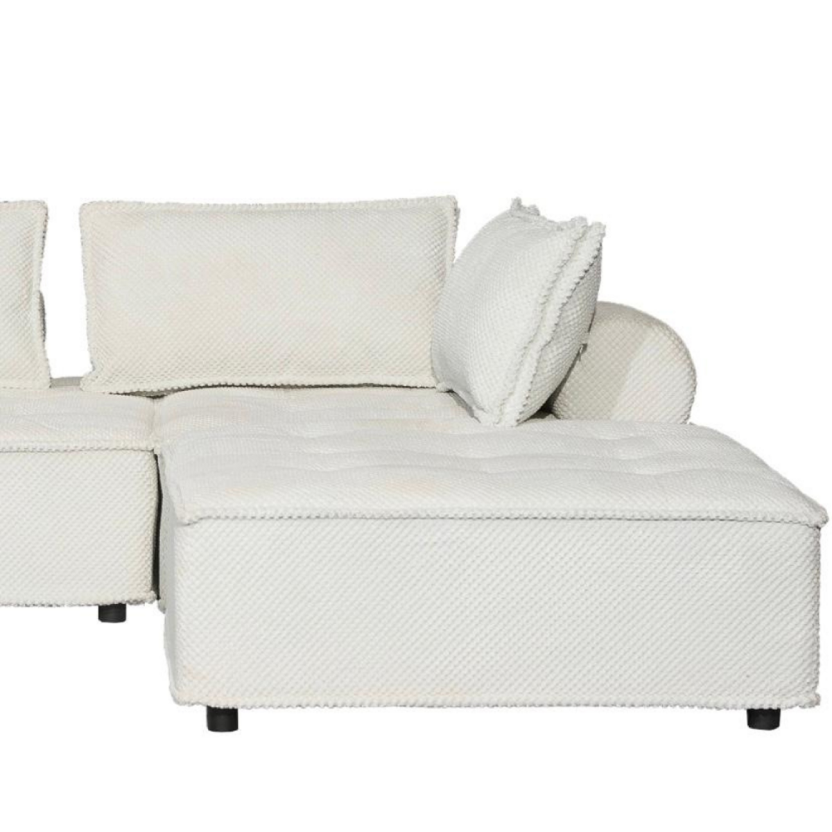 CONCEPT USINE Canapé d'angle 4 places blanc STAVA