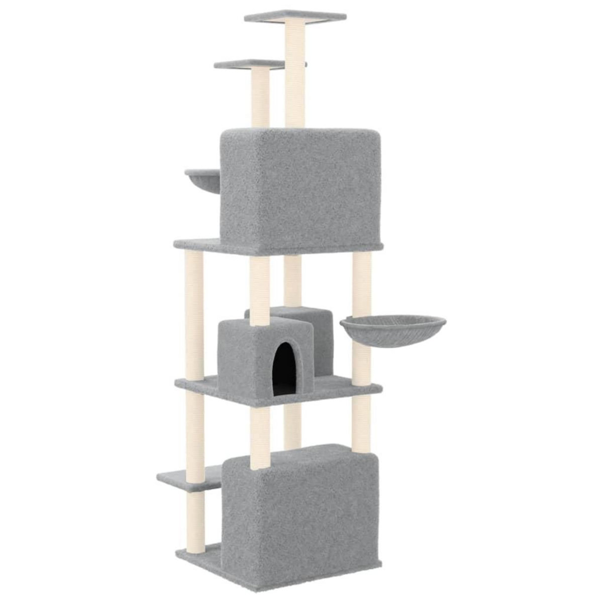 VIDAXL Arbre a chat avec griffoirs en sisal Gris clair 180 cm
