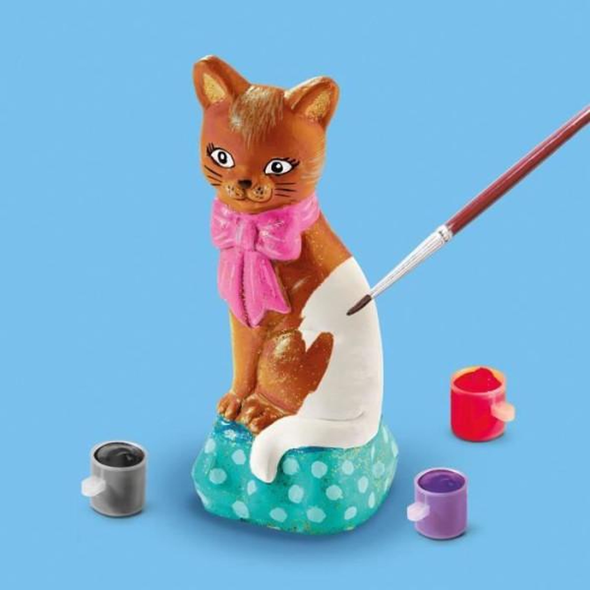 Voir la diapositive 3 : SES Creative Moulage et peinture - Chat - Loisirs créatifs - SES CREATIVE - Pour réaliser des chats avec 6 couleurs de peinture.