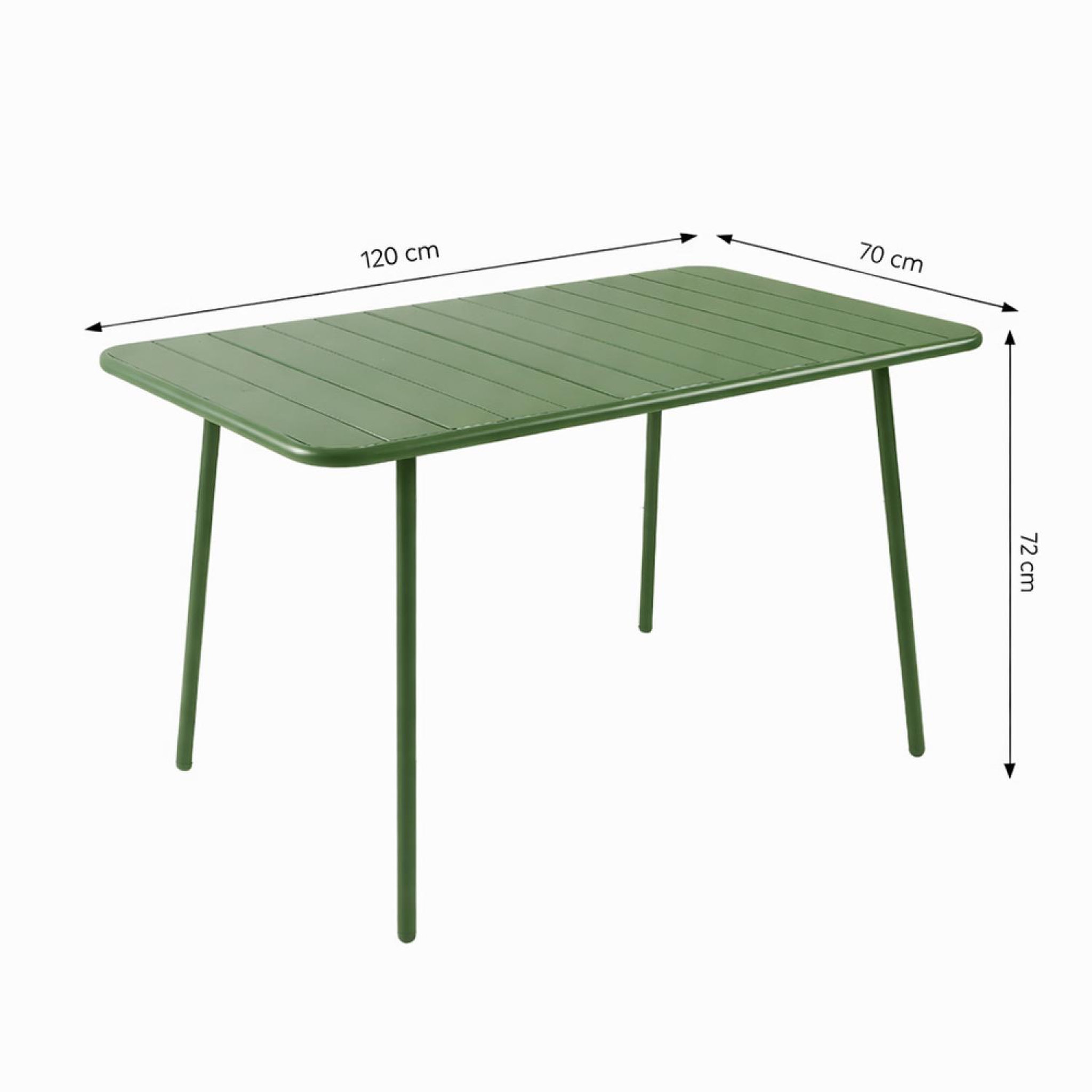 Voir la diapositive 3 : CONCEPT USINE Ensemble table de jardin 120 cm et 4 chaises vert bergame