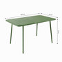Voir la diapositive 3 : CONCEPT USINE Ensemble table de jardin 120 cm et 4 chaises vert BERGAME