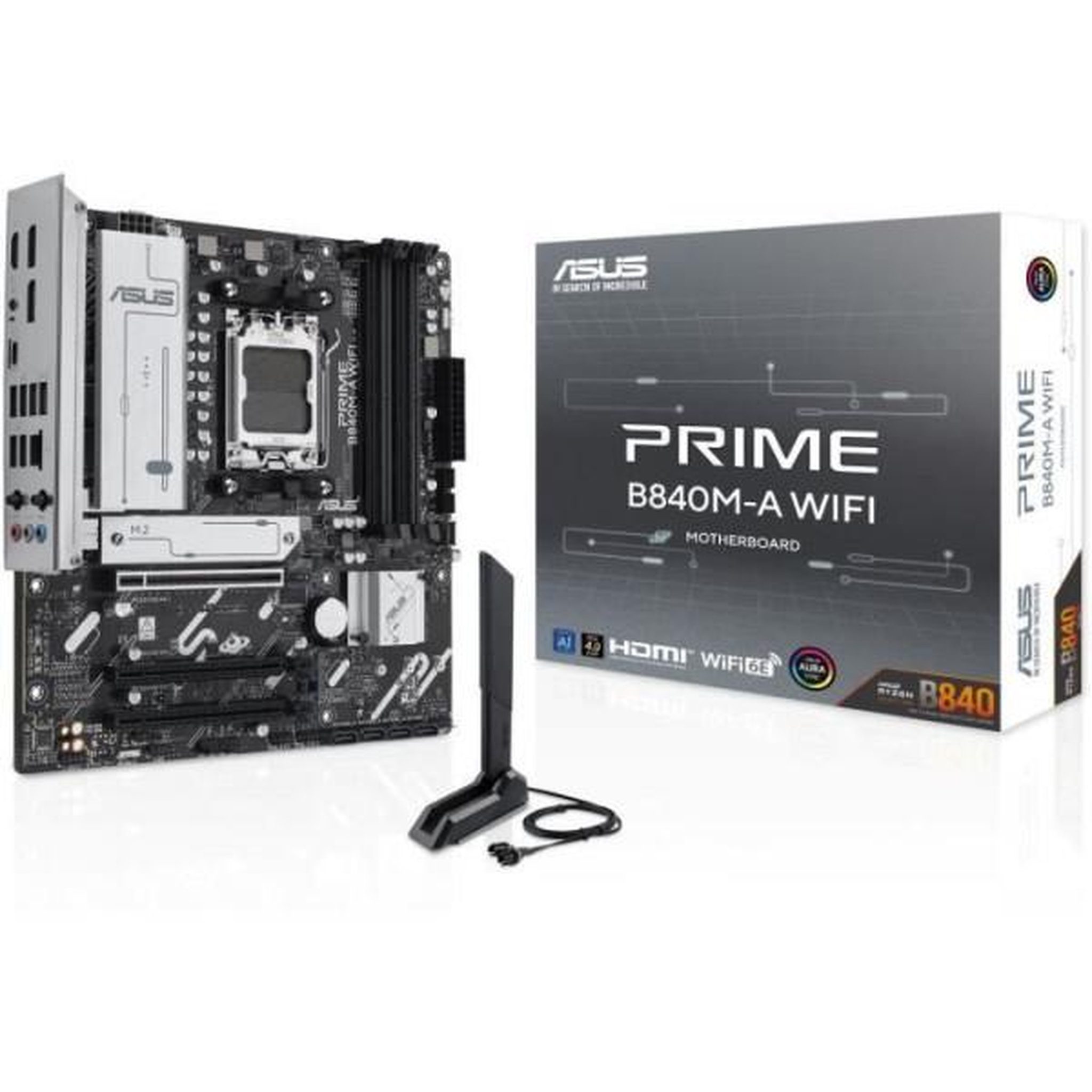 ASUS Carte mere - ASUS - PRIME B840M-A WIFI - AMD B840 - Emplacement AM5 micro ATX