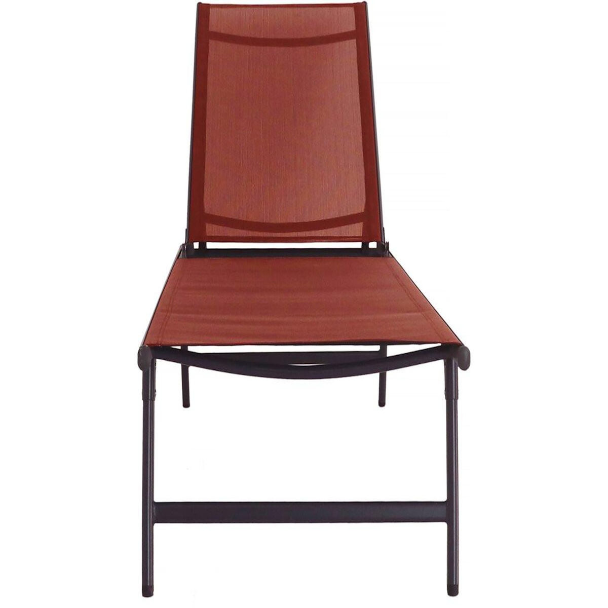 Habitat et Jardin Lot de 2 bains de soleil en métal  Sublima  - 180 x 54 x 104 cm - Terracotta