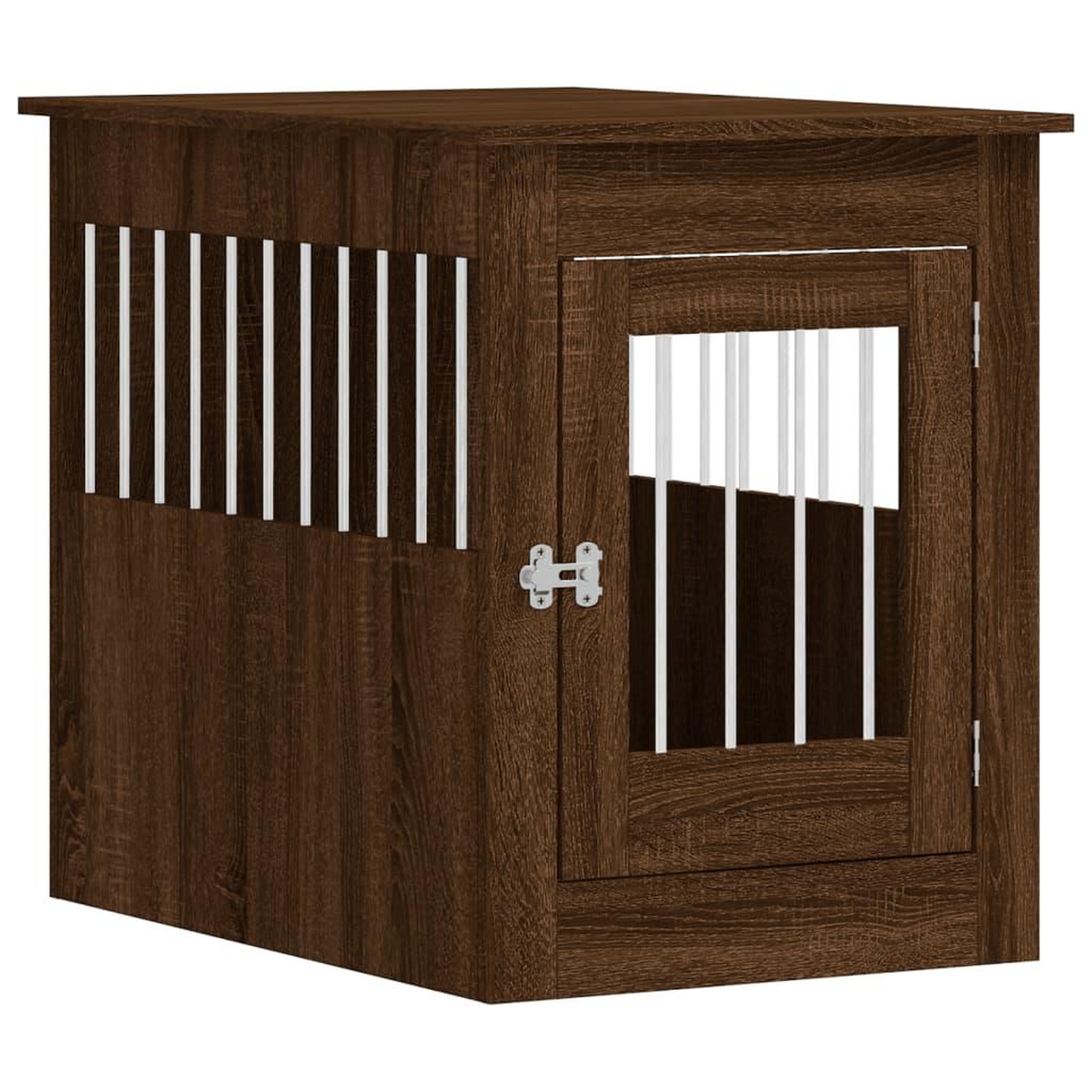 Voir la diapositive 2 : VIDAXL Meuble de cage pour chiens chene marron 55x80x68 cm