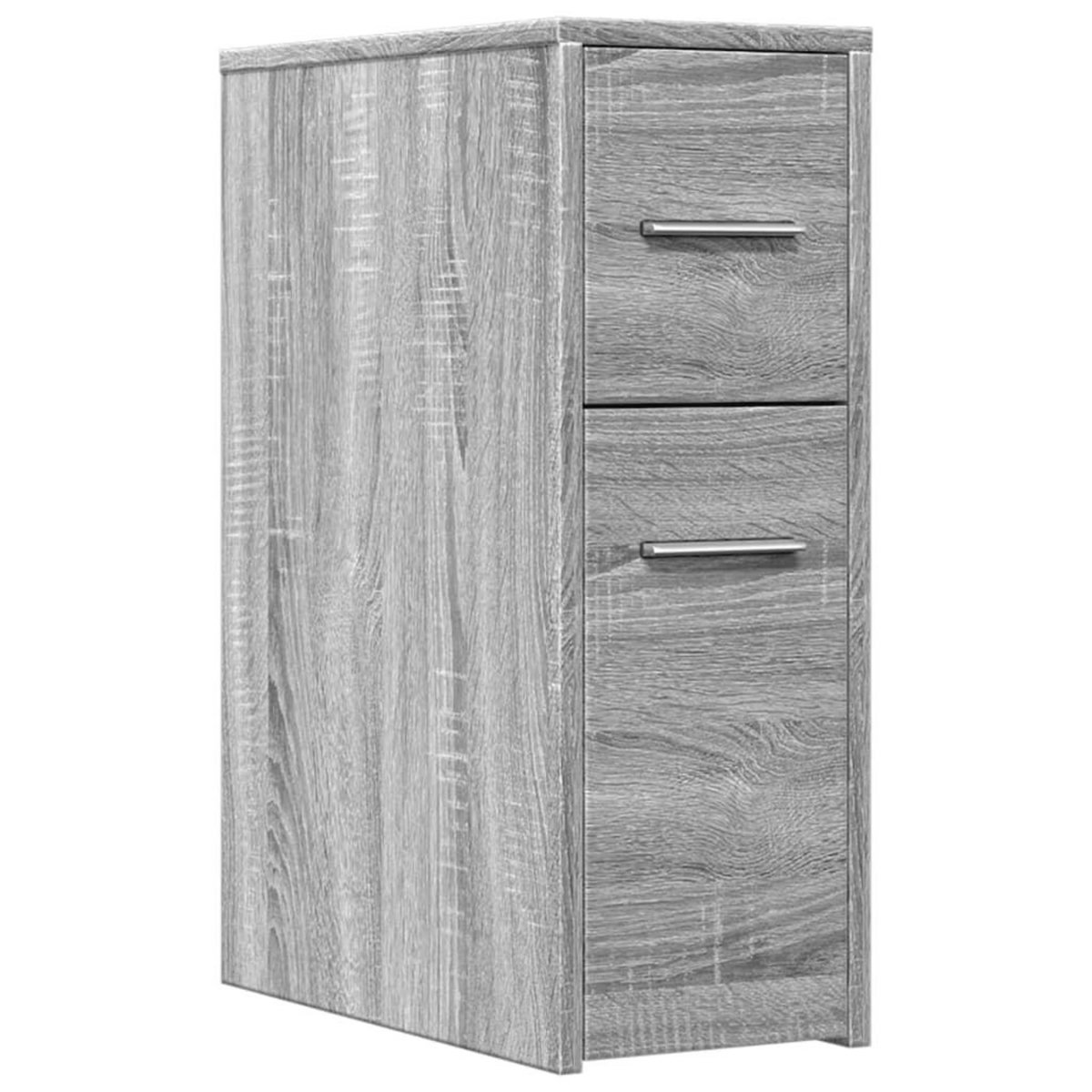 VIDAXL Armoire de salle de bain etroite avec roulettes sonoma gris