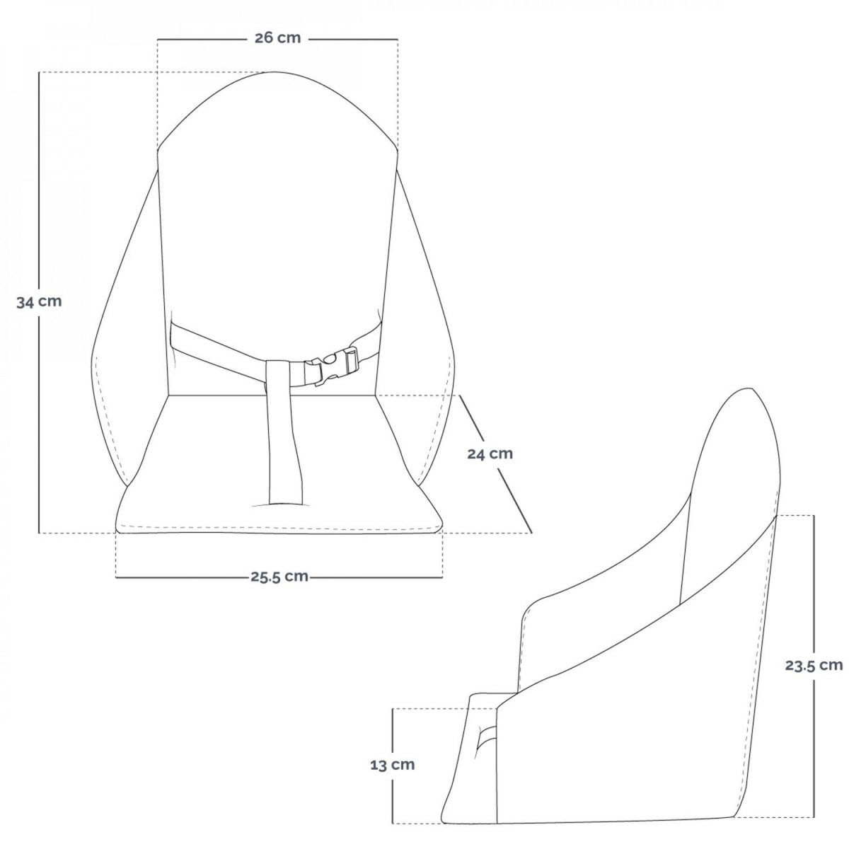 Monsieur Bébé Coussin d'assise universel Miam avec harnais pour chaise haute bébé