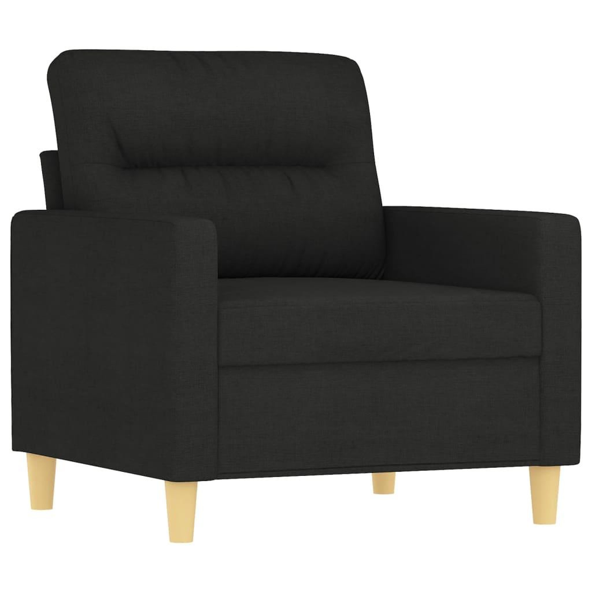 Voir la diapositive 3 : VIDAXL Ensemble de canapes 3 pcs avec coussins Noir Tissu