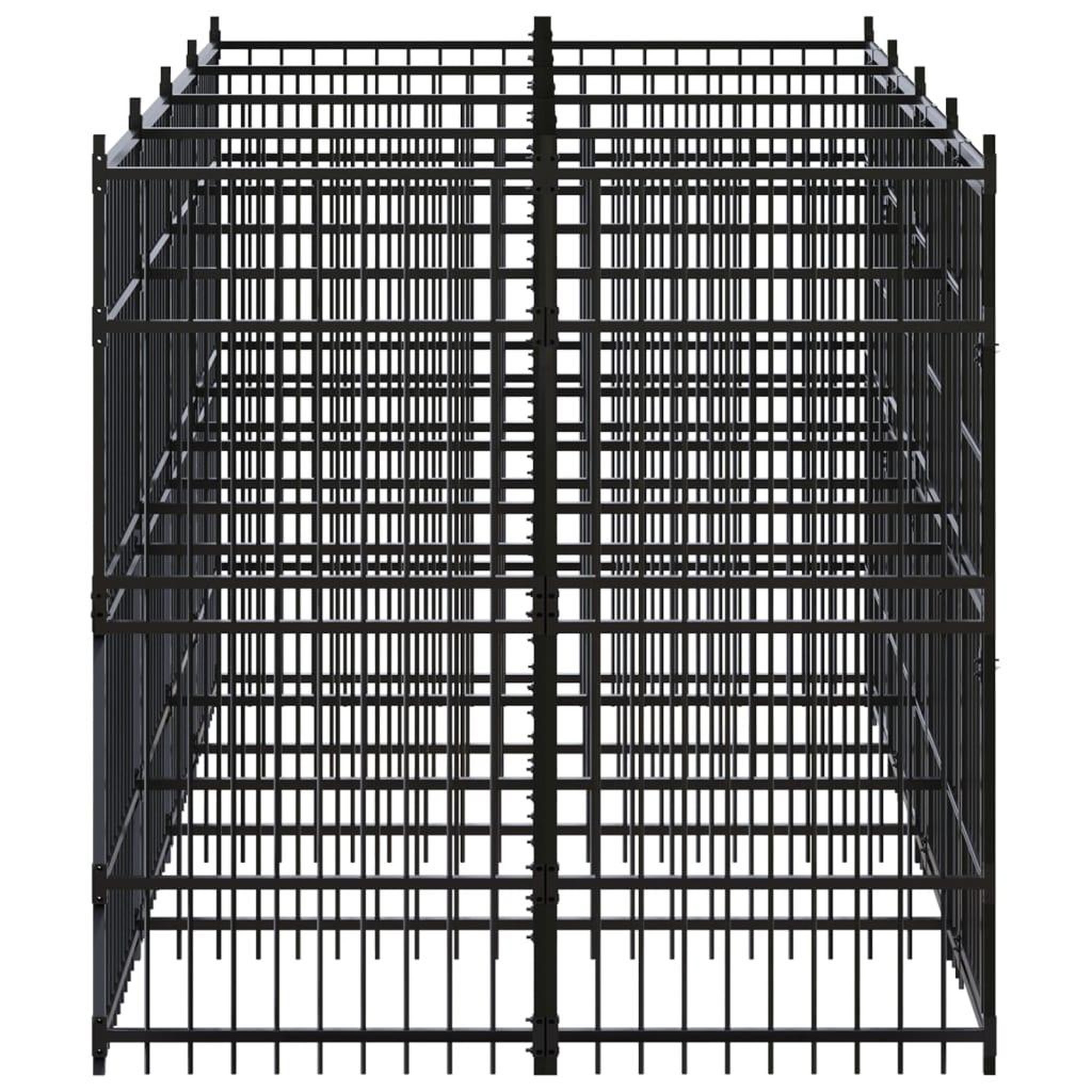 Voir la diapositive 3 : VIDAXL Chenil d'exterieur pour chiens Acier 7,37 m²