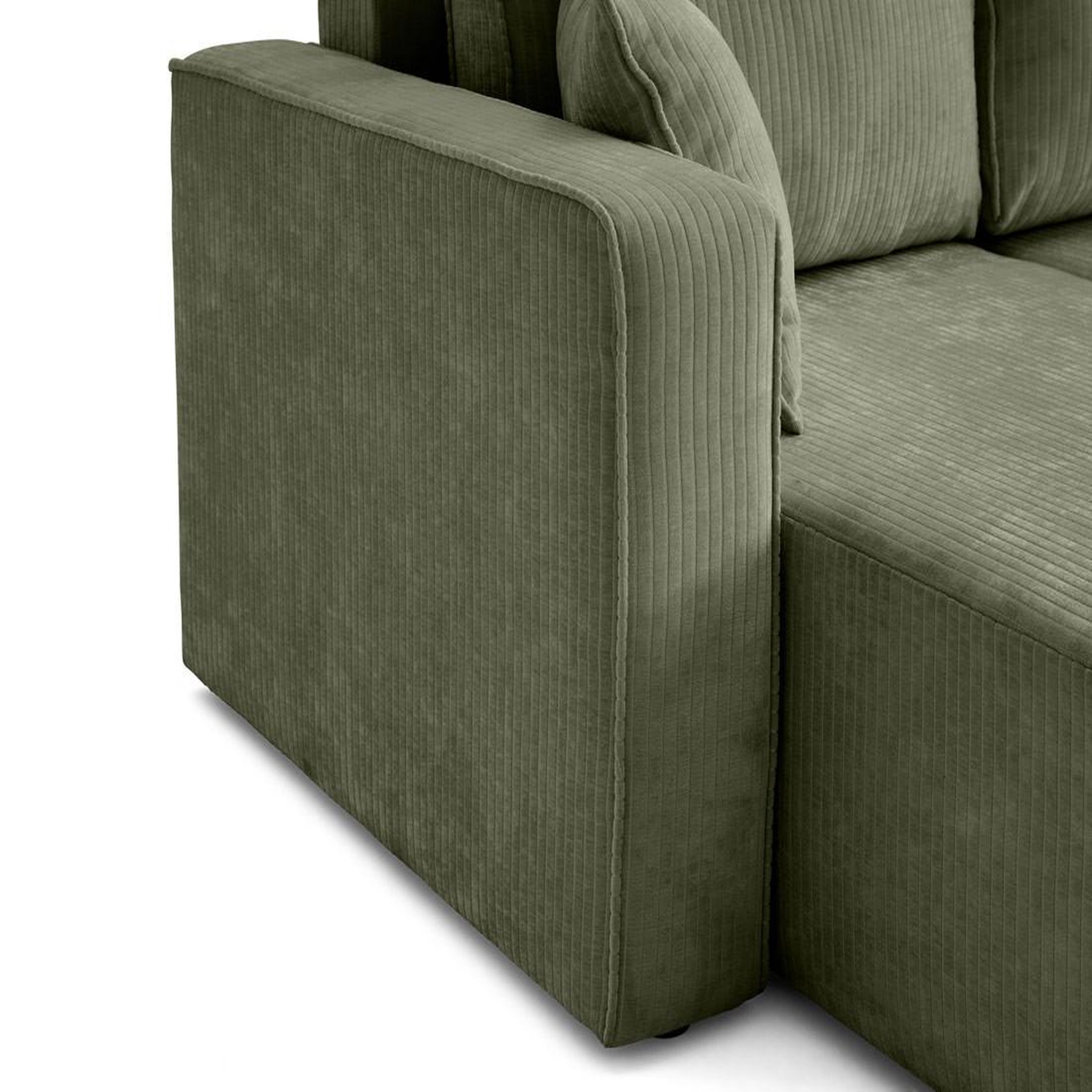 Voir la diapositive 6 : BEST MOBILIER Topaze - canapé panoramique en u - 7 places - convertible avec coffre - en velours côtelé plat