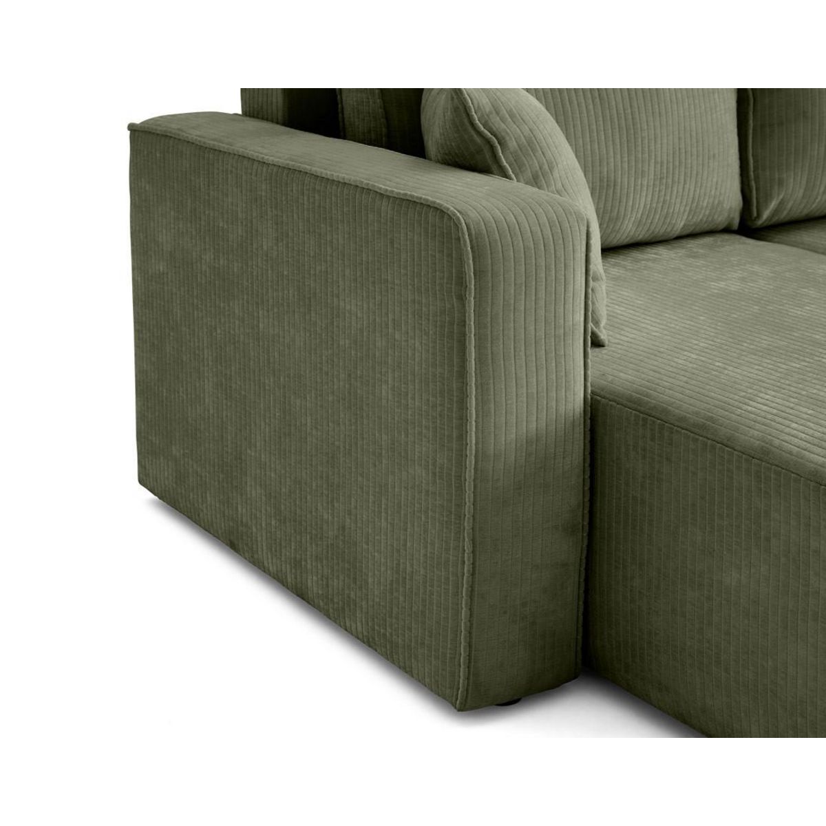 BEST MOBILIER Topaze - canapé panoramique en u - 7 places - convertible avec coffre - en velours côtelé plat