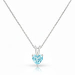 L'ATELIER D'AZUR Collier - Pendentif Or Blanc Topaze Bleue Coeur - Femme