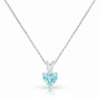 Voir la diapositive 1 : L'ATELIER D'AZUR Collier - Pendentif Or Blanc Topaze Bleue Coeur - Femme