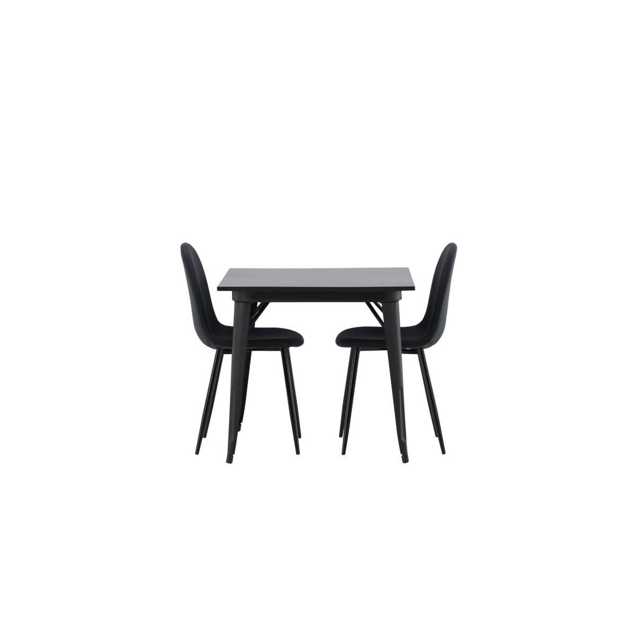 Voir la diapositive 2 : Paris Prix Ensemble table à manger carrée & 2 chaises  tempe & polar  80cm noir