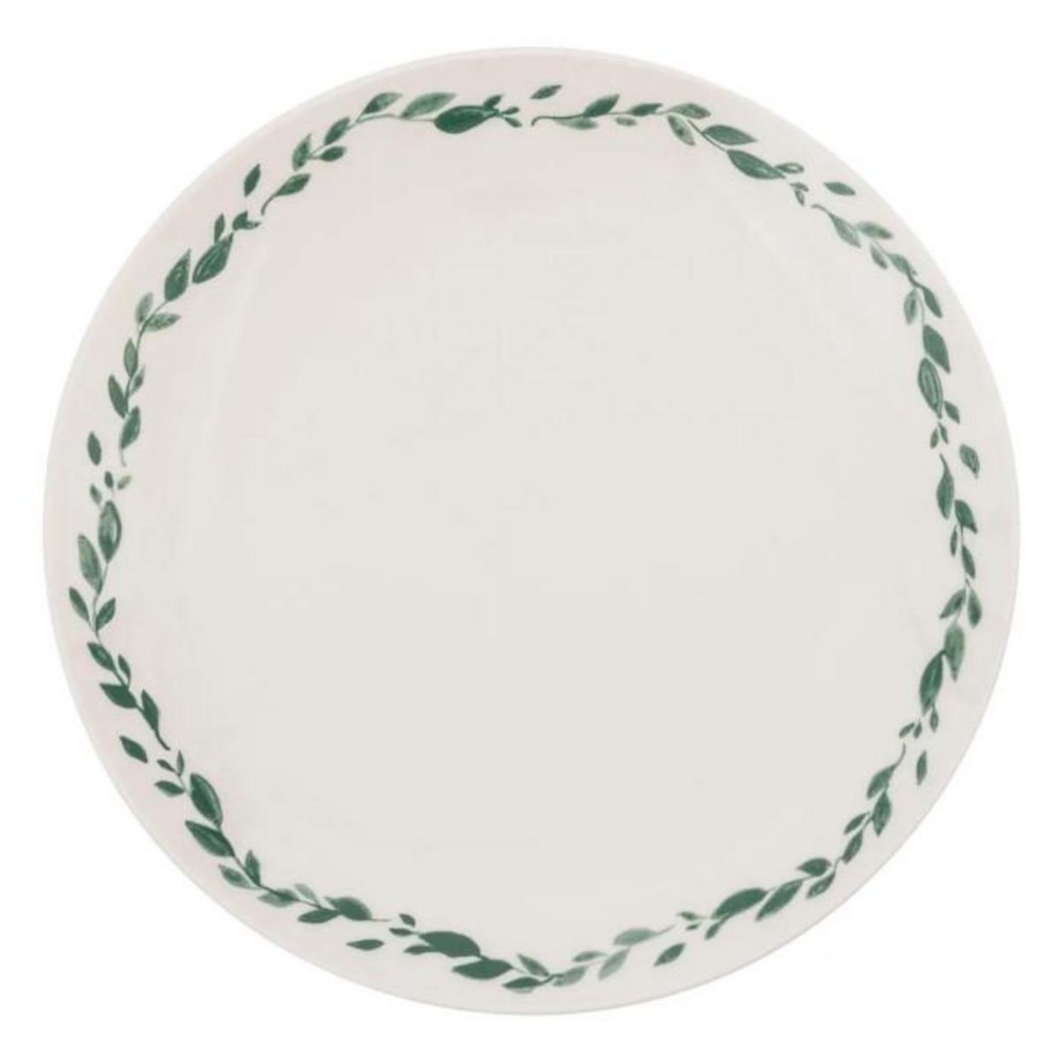 SECRET DE GOURMET Lot de 6 Assiettes Plates  Laurier  26cm Blanc